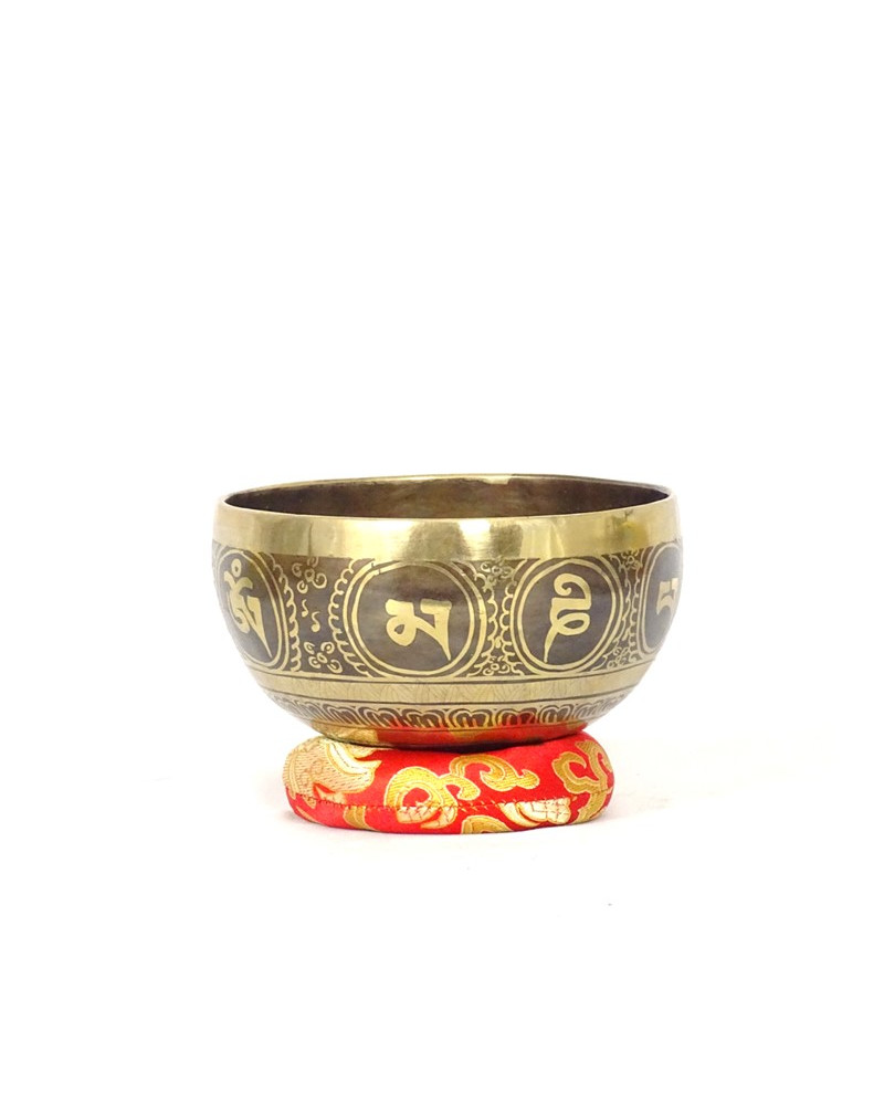 Engraved Mantra Singing Bowl - 14 cm